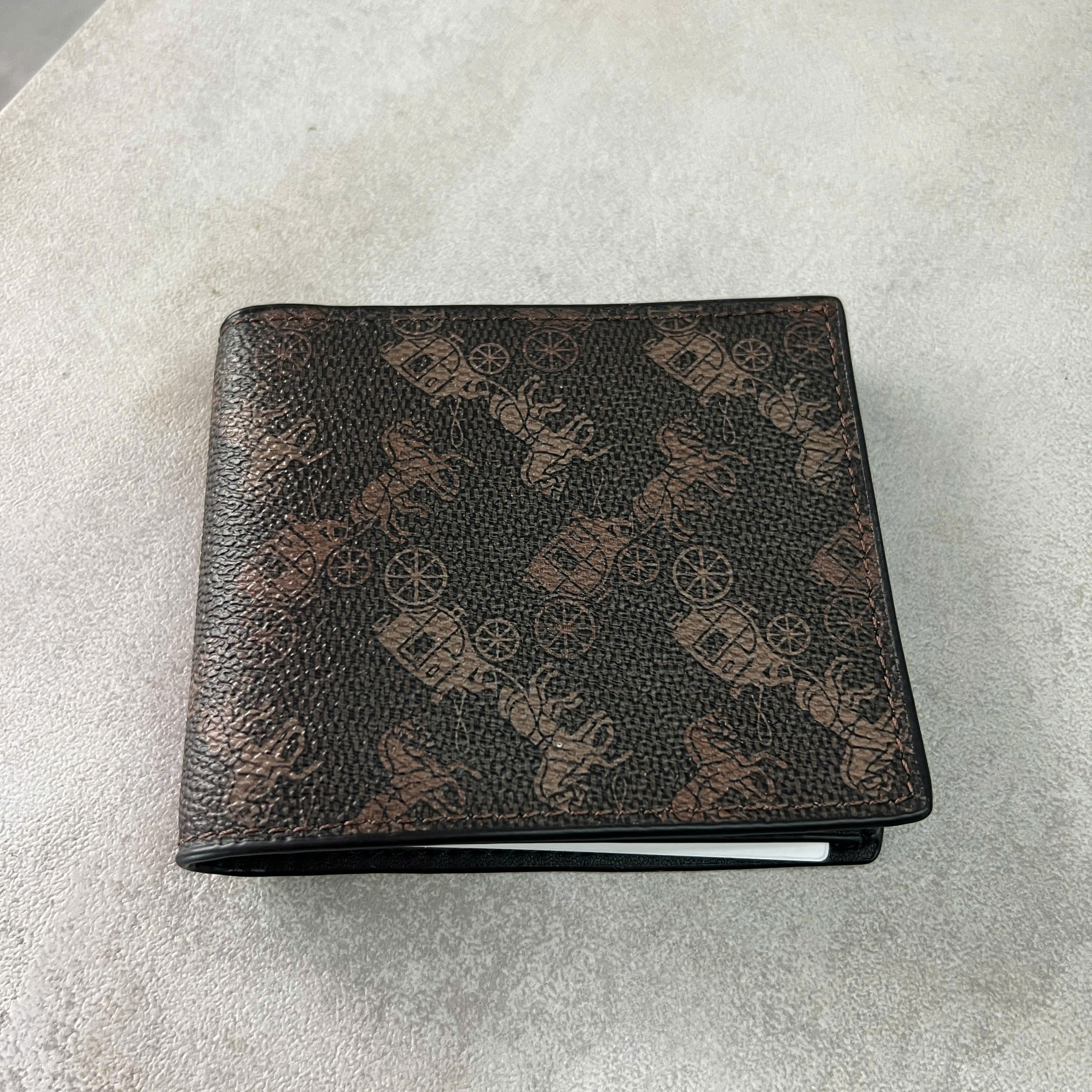 COACH ACCORDION WALLET - BROWN