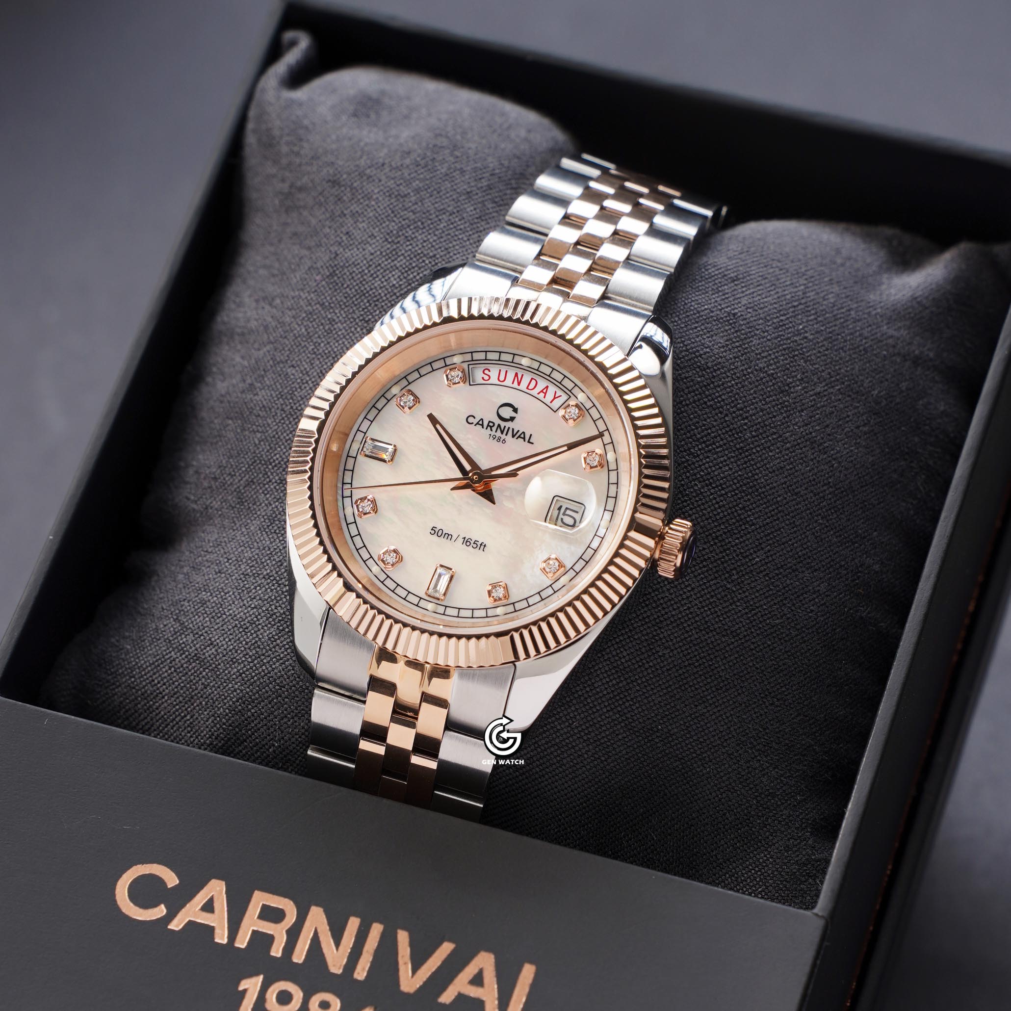 ĐỒNG HỒ NAM CARNIVAL 8190G CH TK QUARTZ 40MM ( XÀ CỪ TRẮNG )