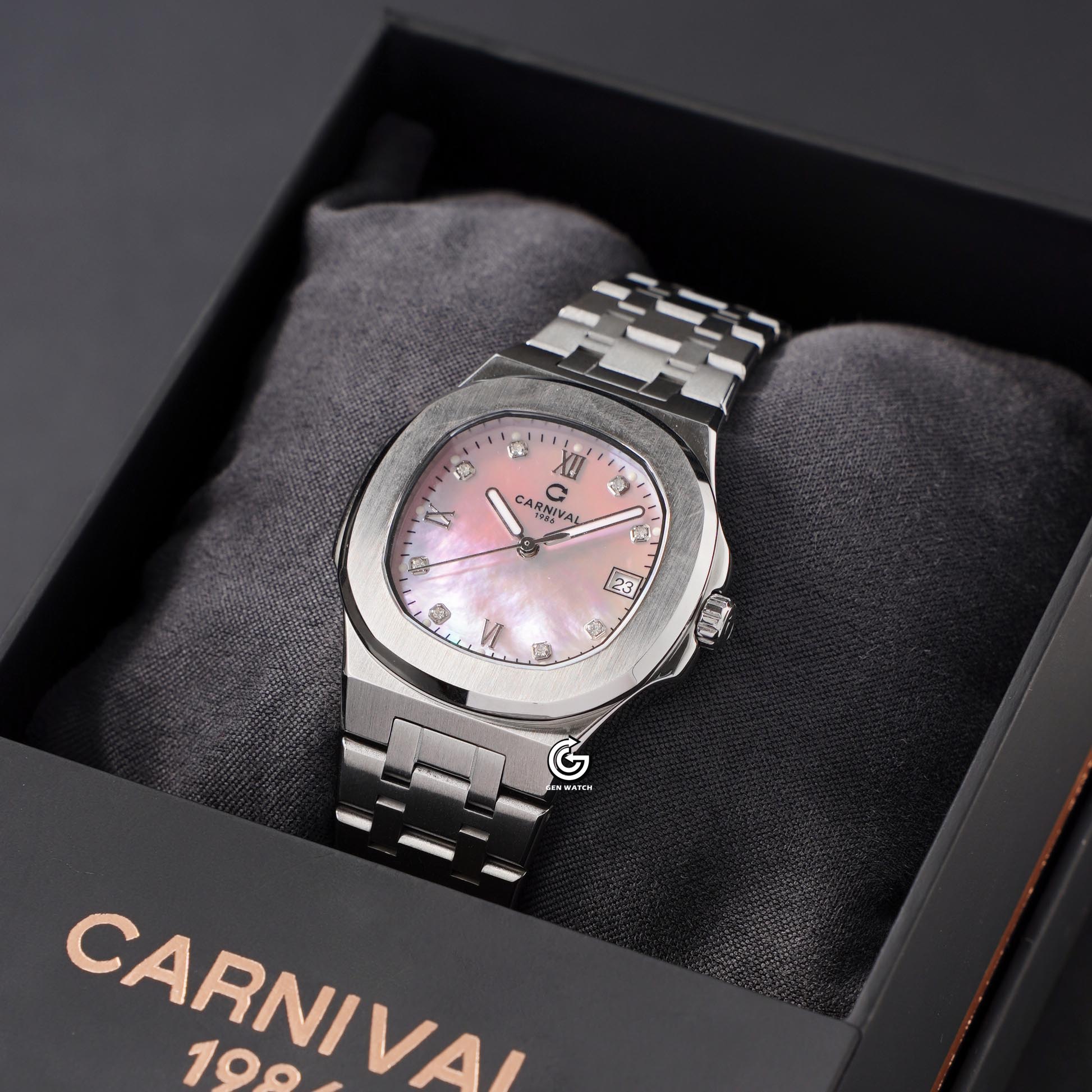 ĐỒNG HỒ NỮ CARNIVAL 8160L VT HK QUARTZ 34MM ( XÀ CỪ HỒNG )