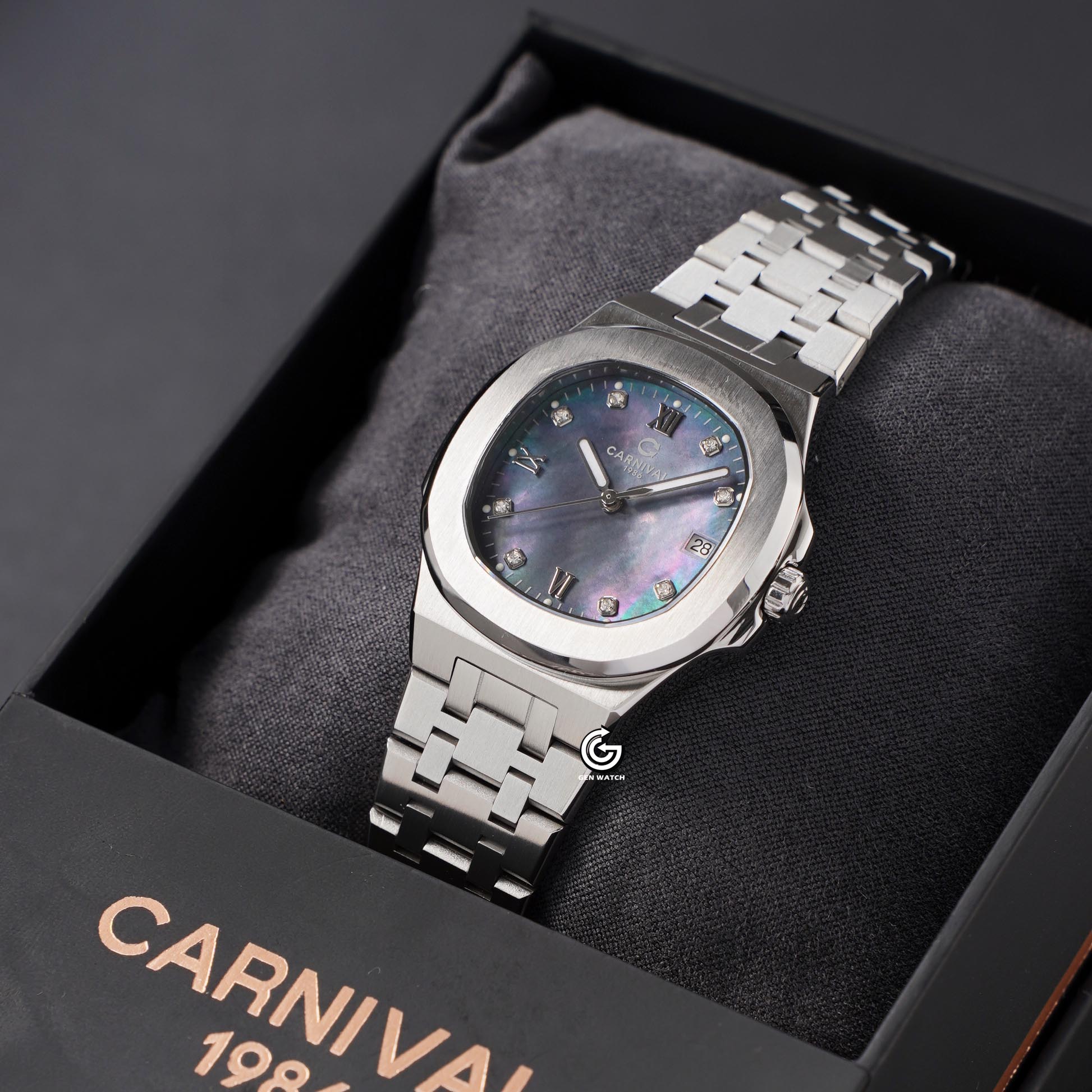 ĐỒNG HỒ NỮ CARNIVAL 8160L VT DK QUARTZ 34MM ( XÀ CỪ ĐEN )
