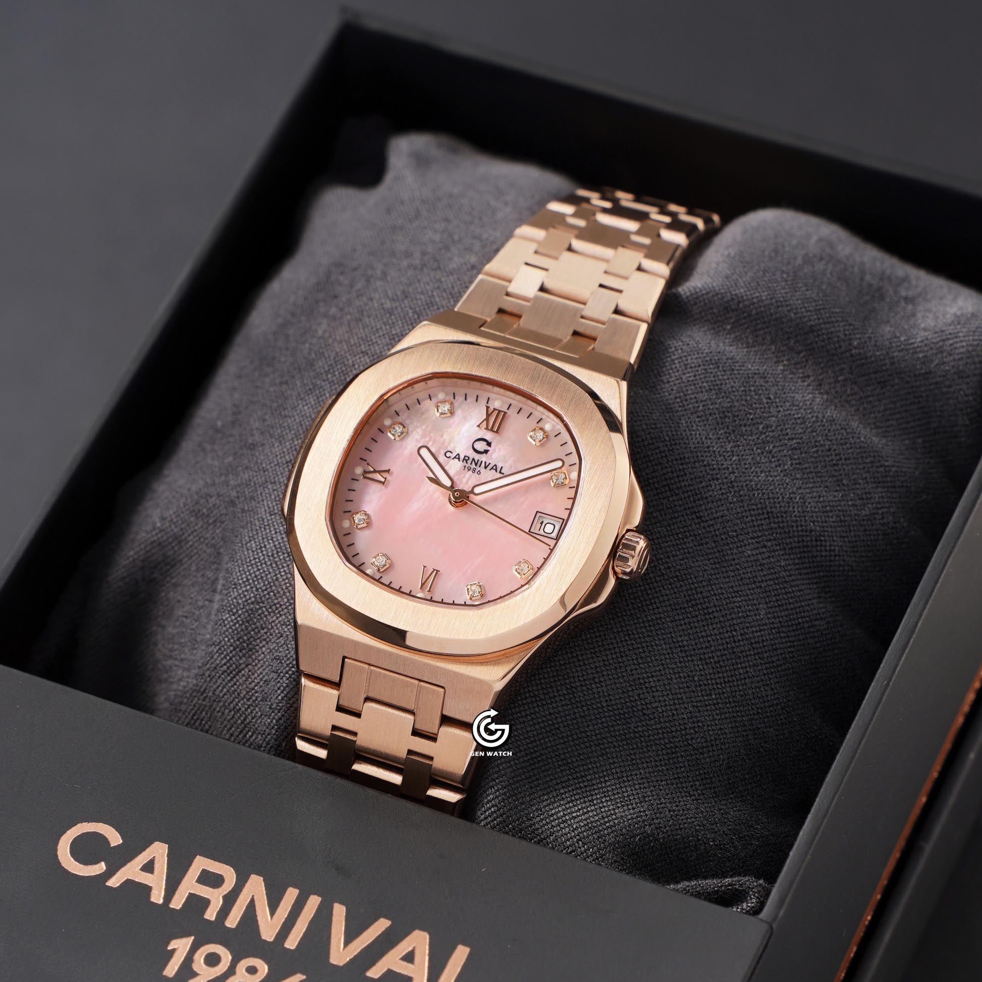 ĐỒNG HỒ NỮ CARNIVAL 8160L VH HK QUARTZ 34MM ( XÀ CỪ HỒNG )