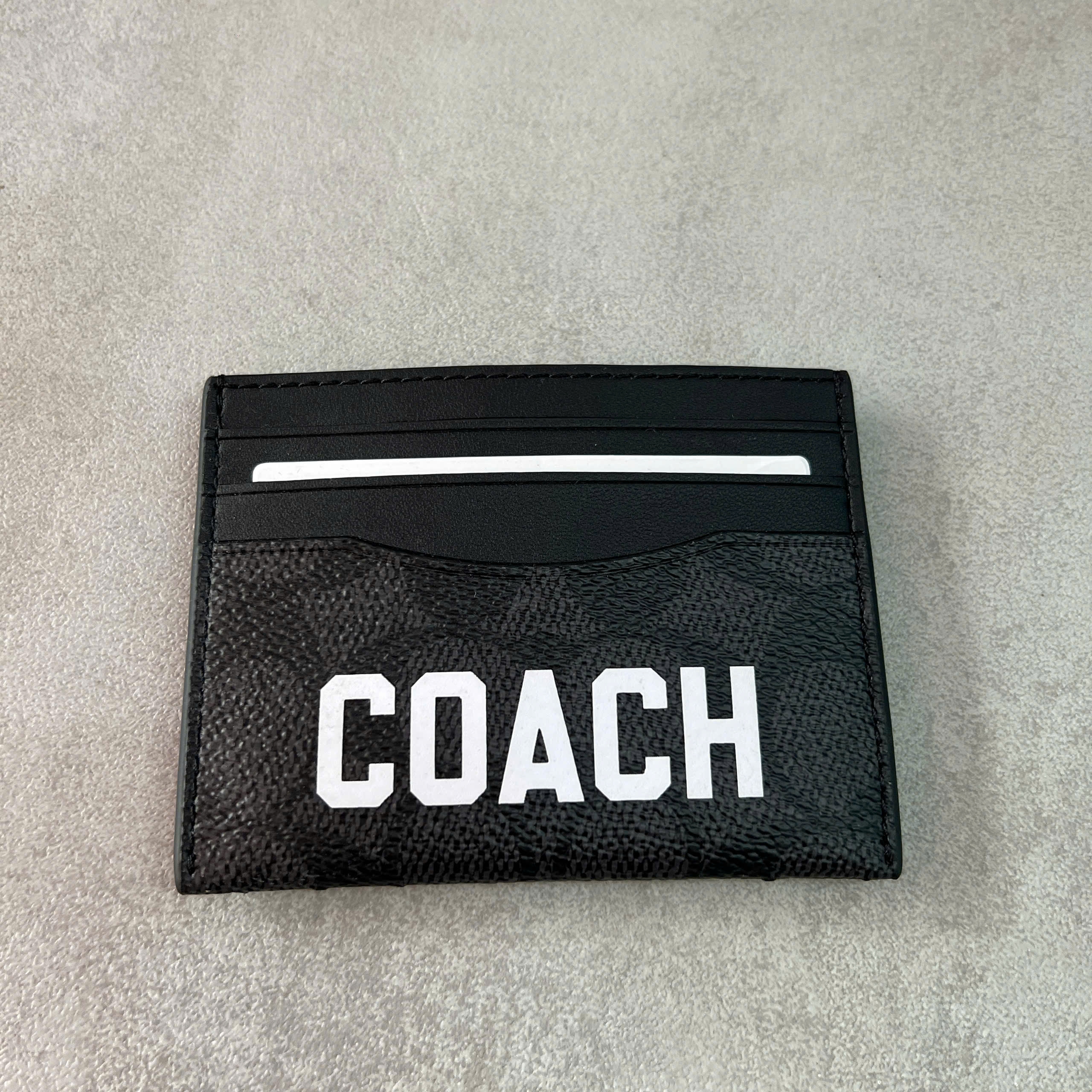 COACH GRAPHIC CANVAS SLIMD ID CARD - BLACK
