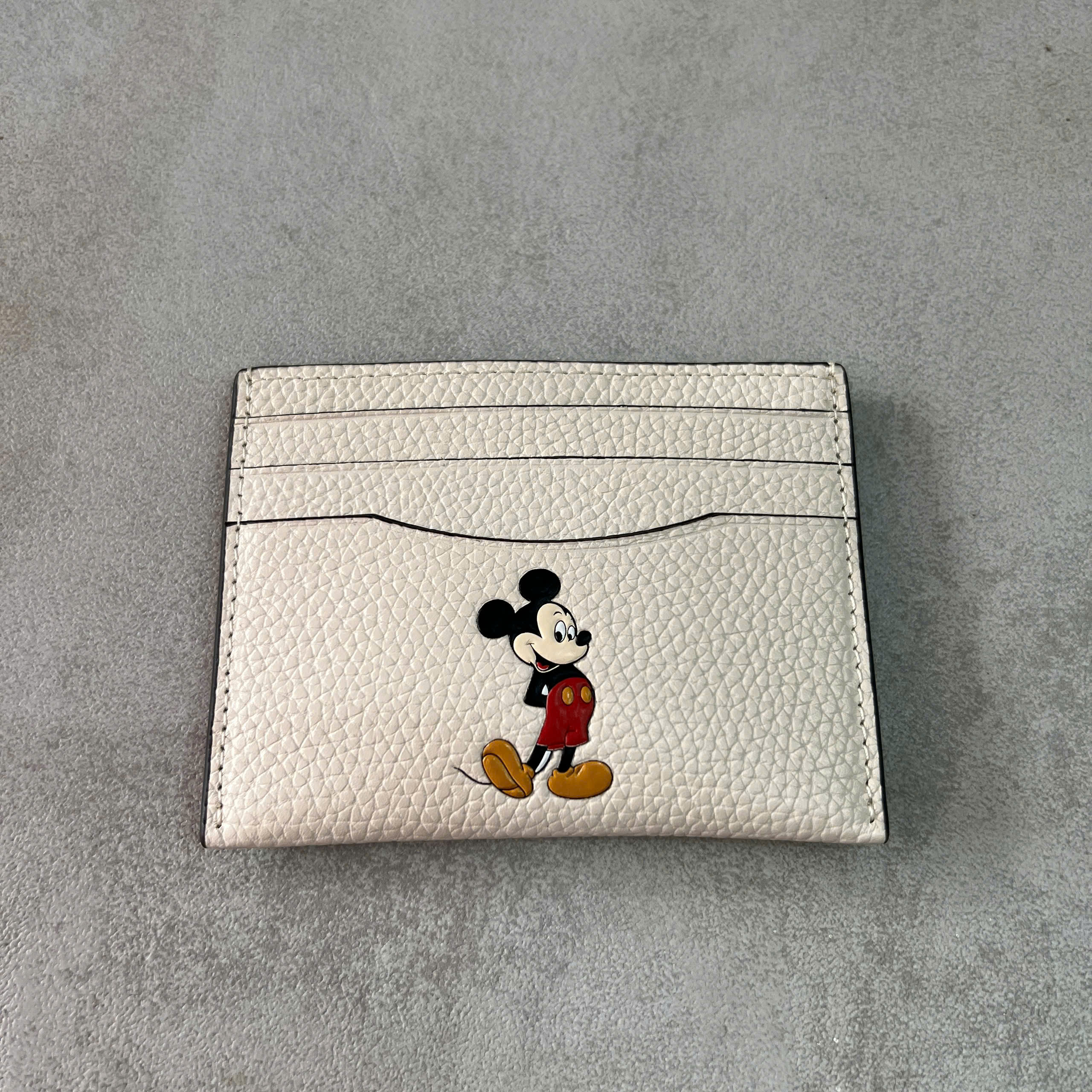 COACH MICKEY SLIMD ID CARD - CREAM