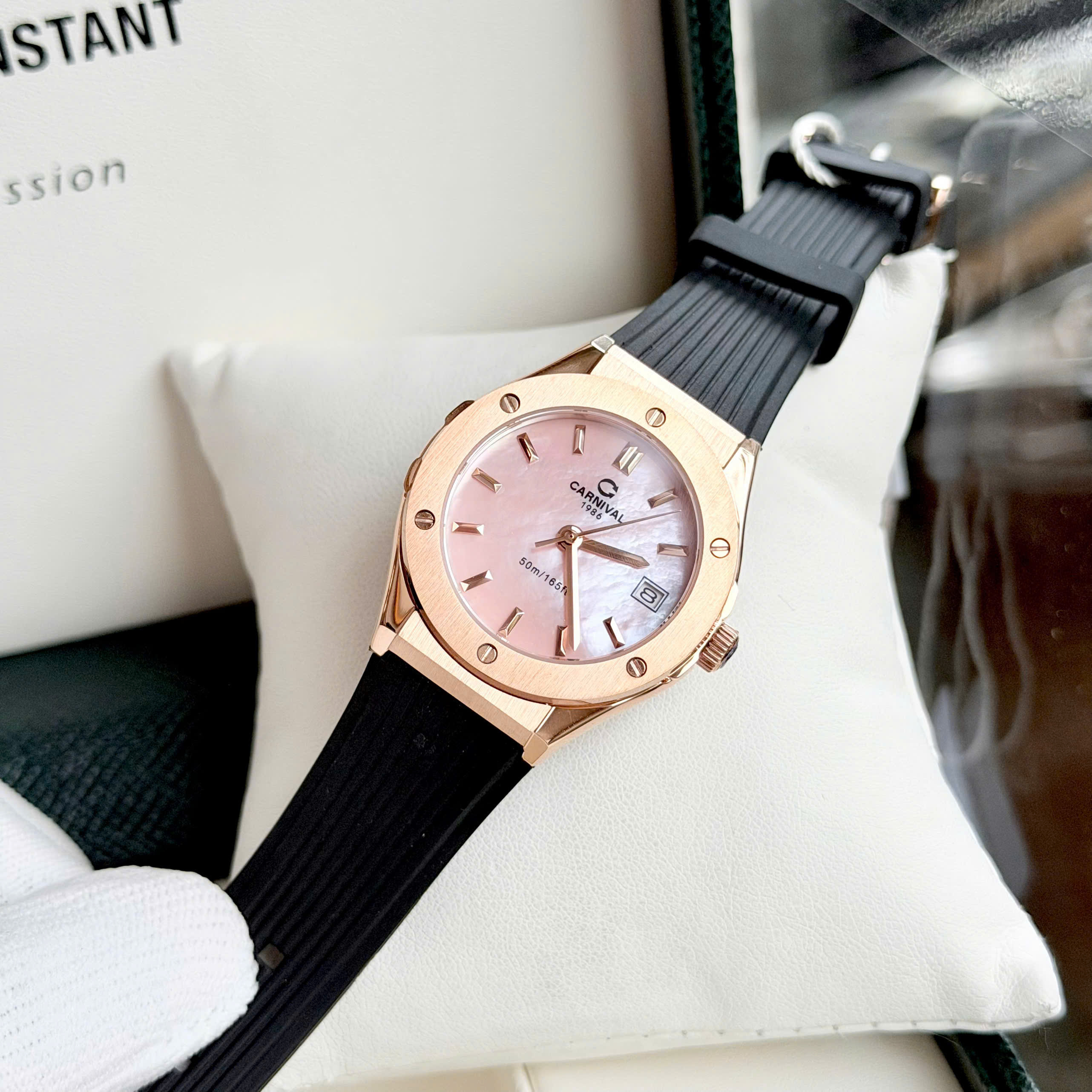 ĐỒNG HỒ NỮ CARNIVAL 8168L VH HK DCS D QUARTZ 32MM ( XÀ CỪ HỒNG )