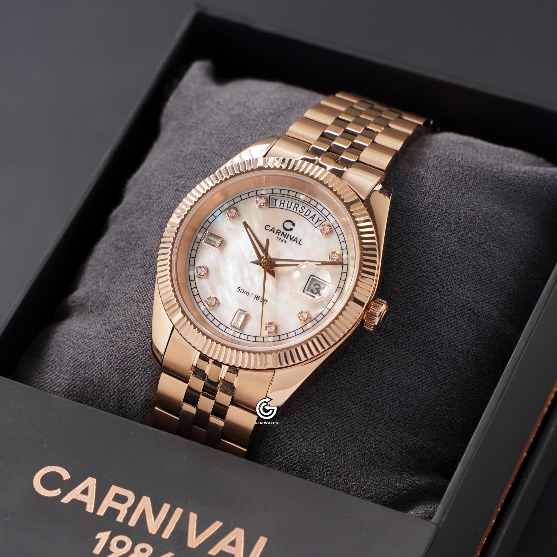 ĐỒNG HỒ NAM CARNIVAL 8190G VH TK QUARTZ 40MM ( XÀ CỪ TRẮNG )