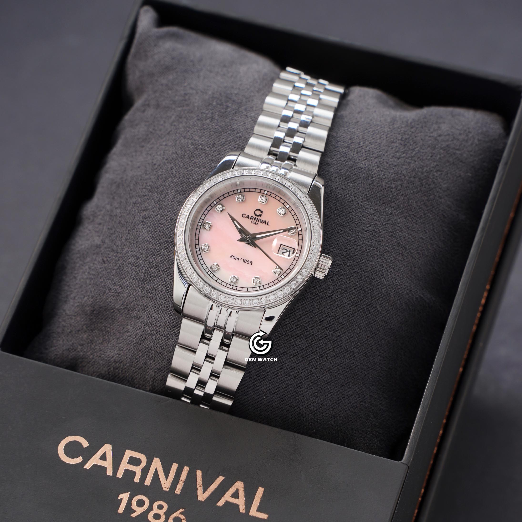 ĐỒNG HỒ NỮ CARNIVAL 8131L2 VT HK QUARTZ 30MM ( XÀ CỪ HỒNG )