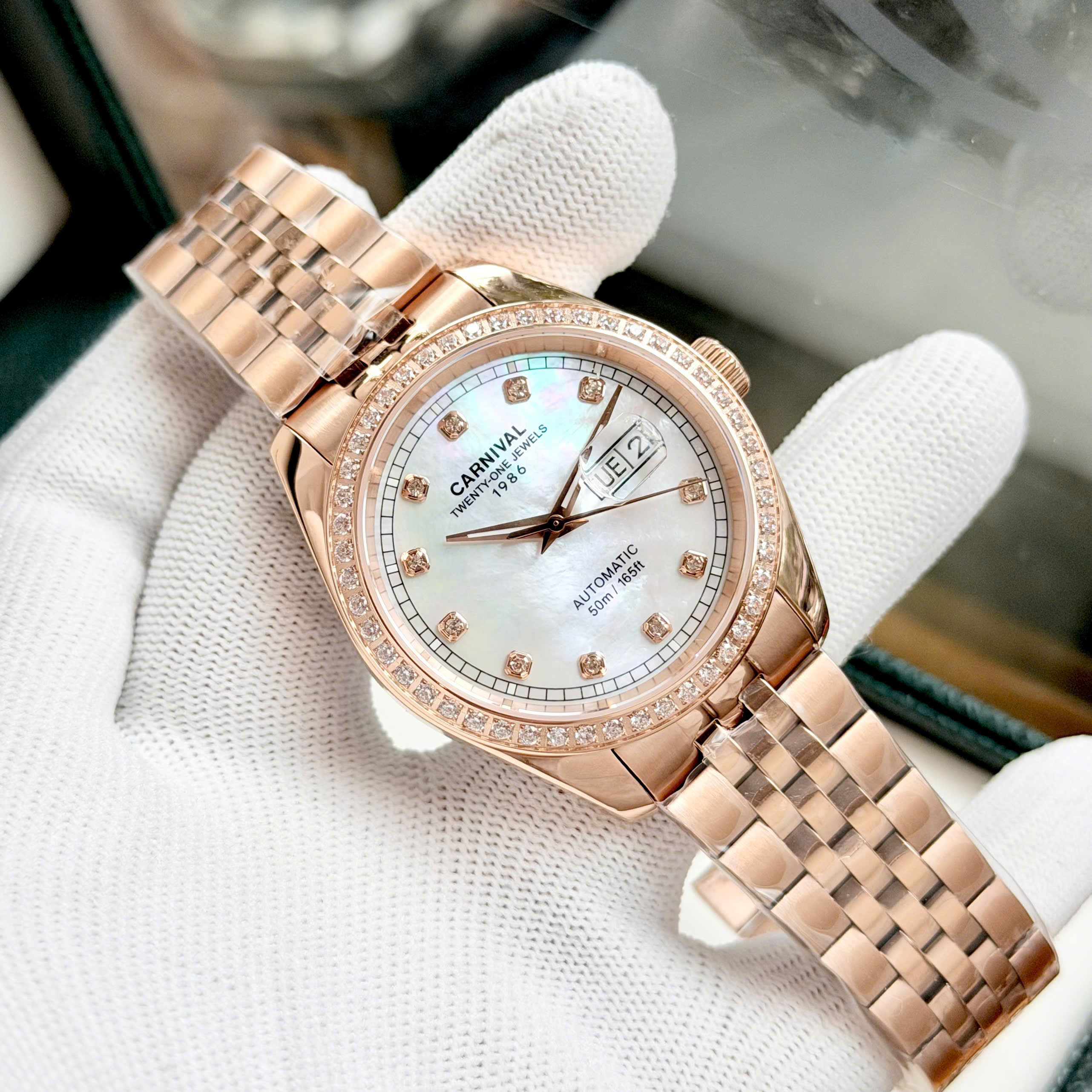 ĐỒNG HỒ NAM CARNIVAL 8131G2 VH TK AUTOMATIC 41MM ( XÀ CỪ TRẮNG )