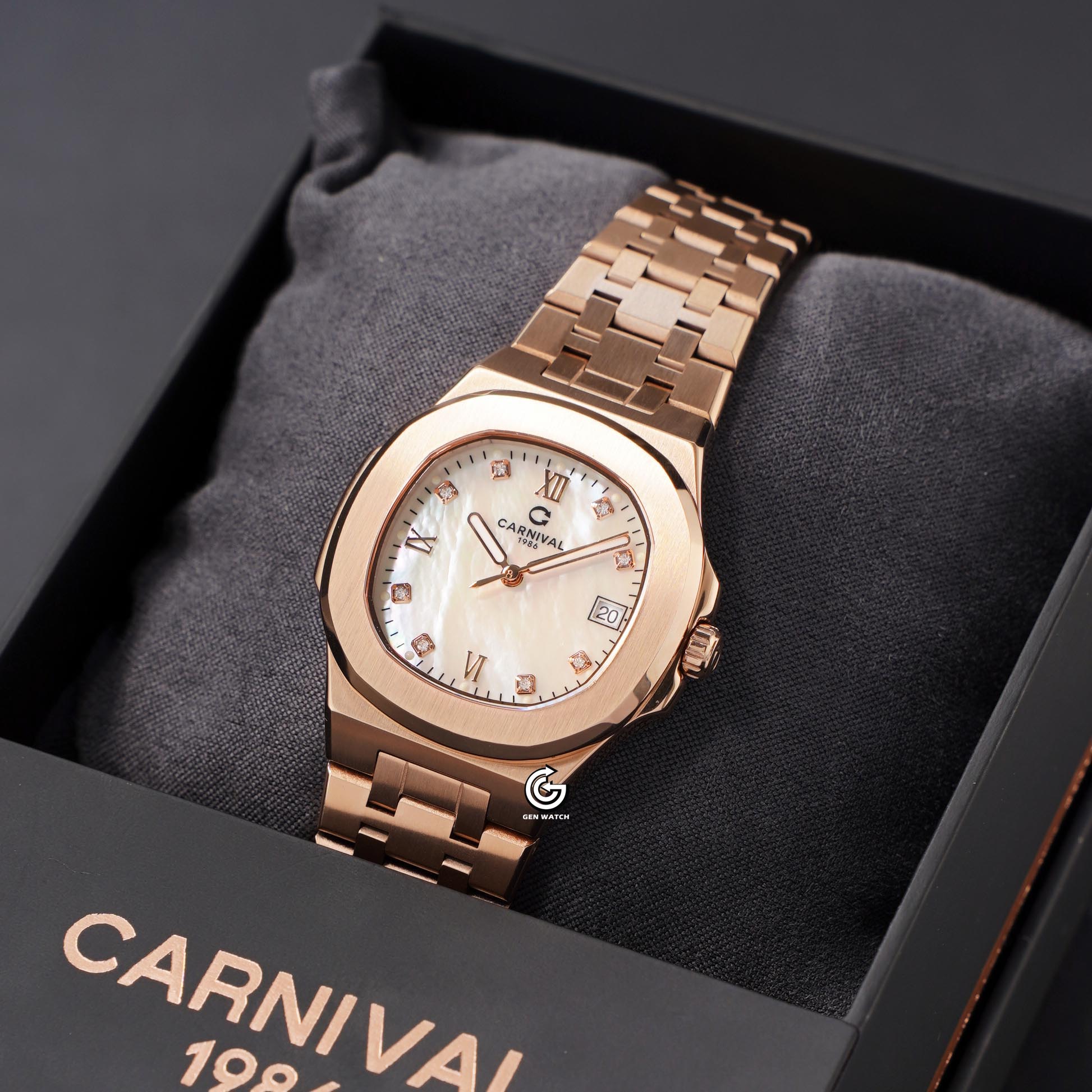 ĐỒNG HỒ NỮ CARNIVAL 8160L VH TK QUARTZ 34MM ( XÀ CỪ TRẮNG )