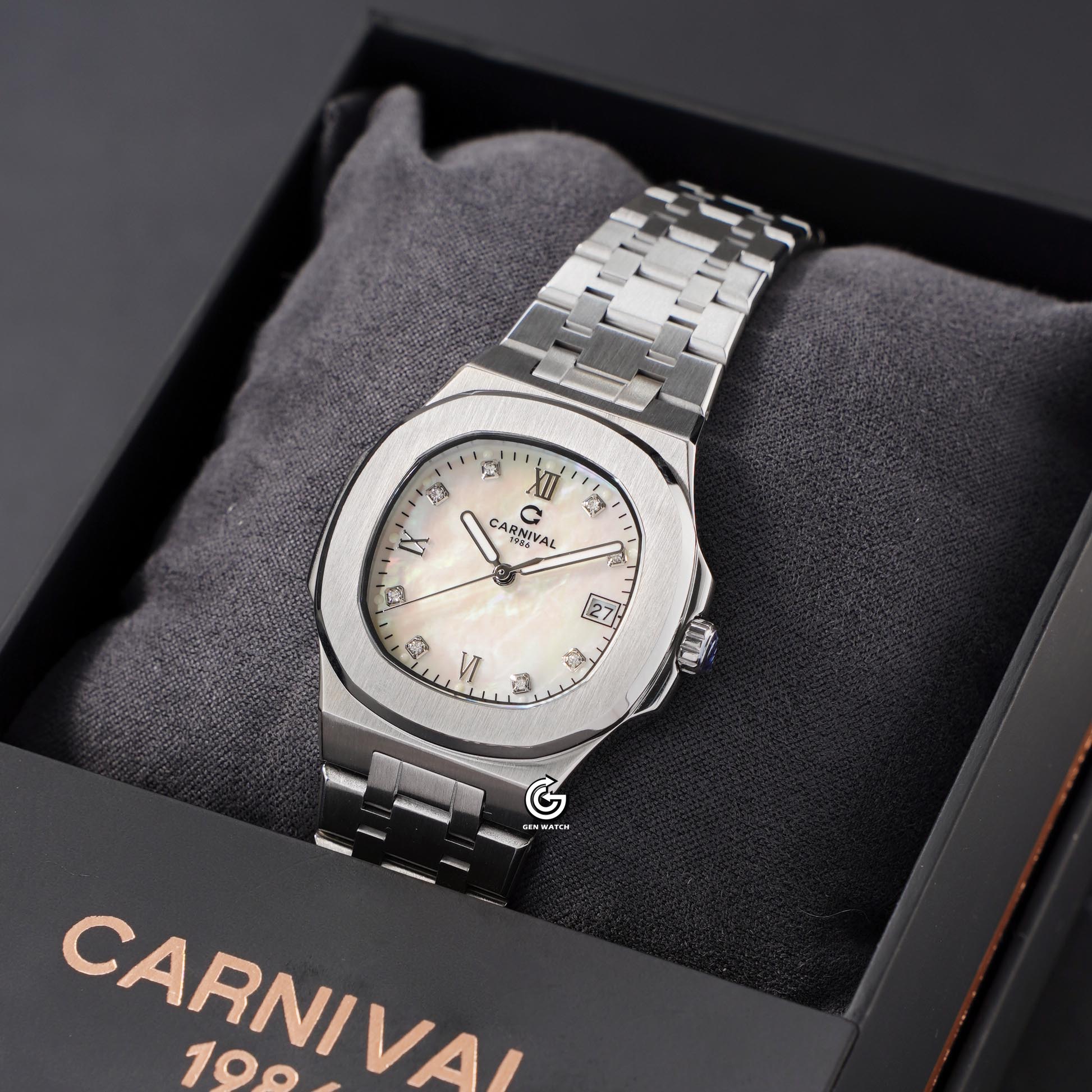 ĐỒNG HỒ NỮ CARNIVAL 8160L VT TK QUARTZ 34MM ( XÀ CỪ TRẮNG )