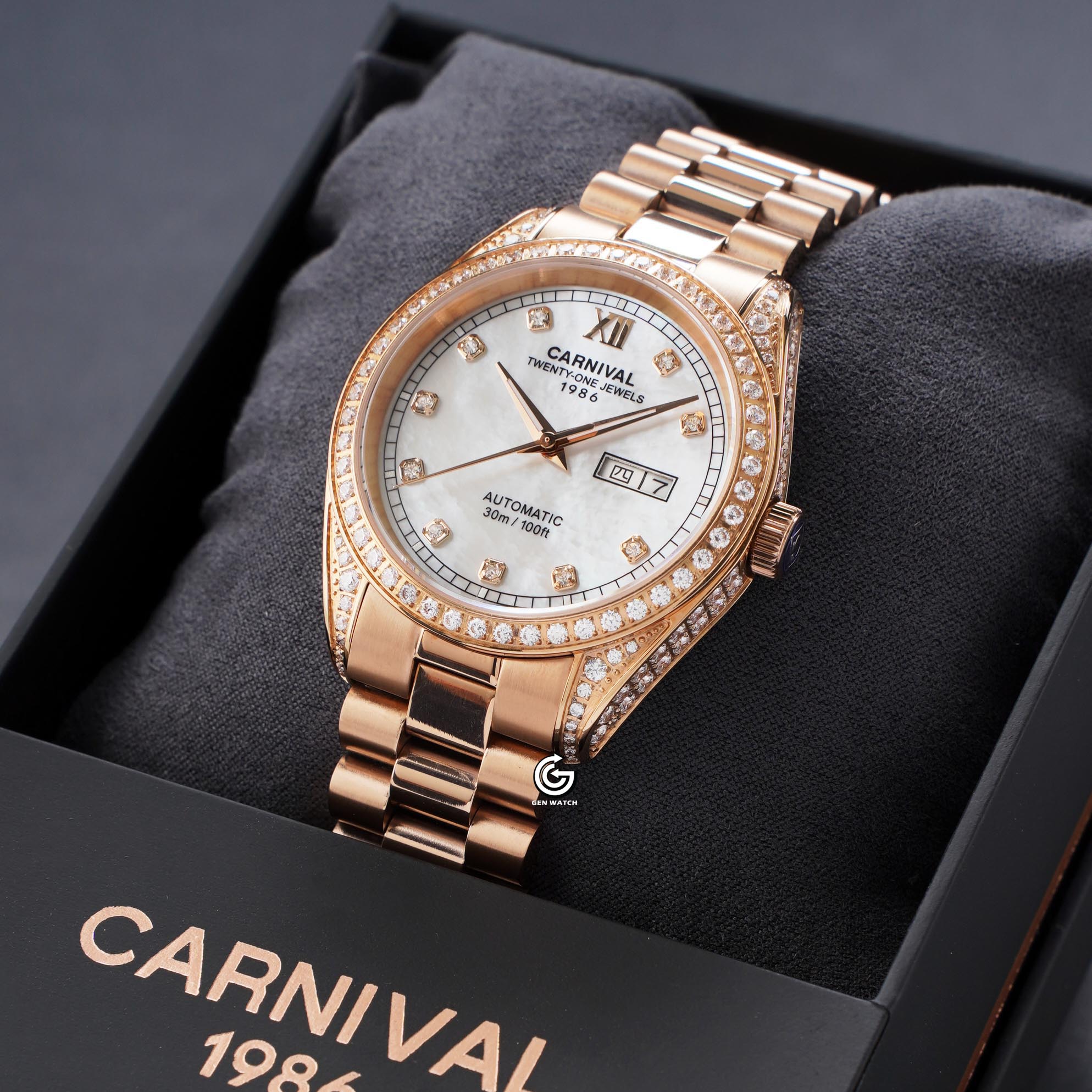 ĐỒNG HỒ NAM CARNIVAL 8907G VH TK AUTOMATIC 40MM ( XÀ CỪ TRẮNG )