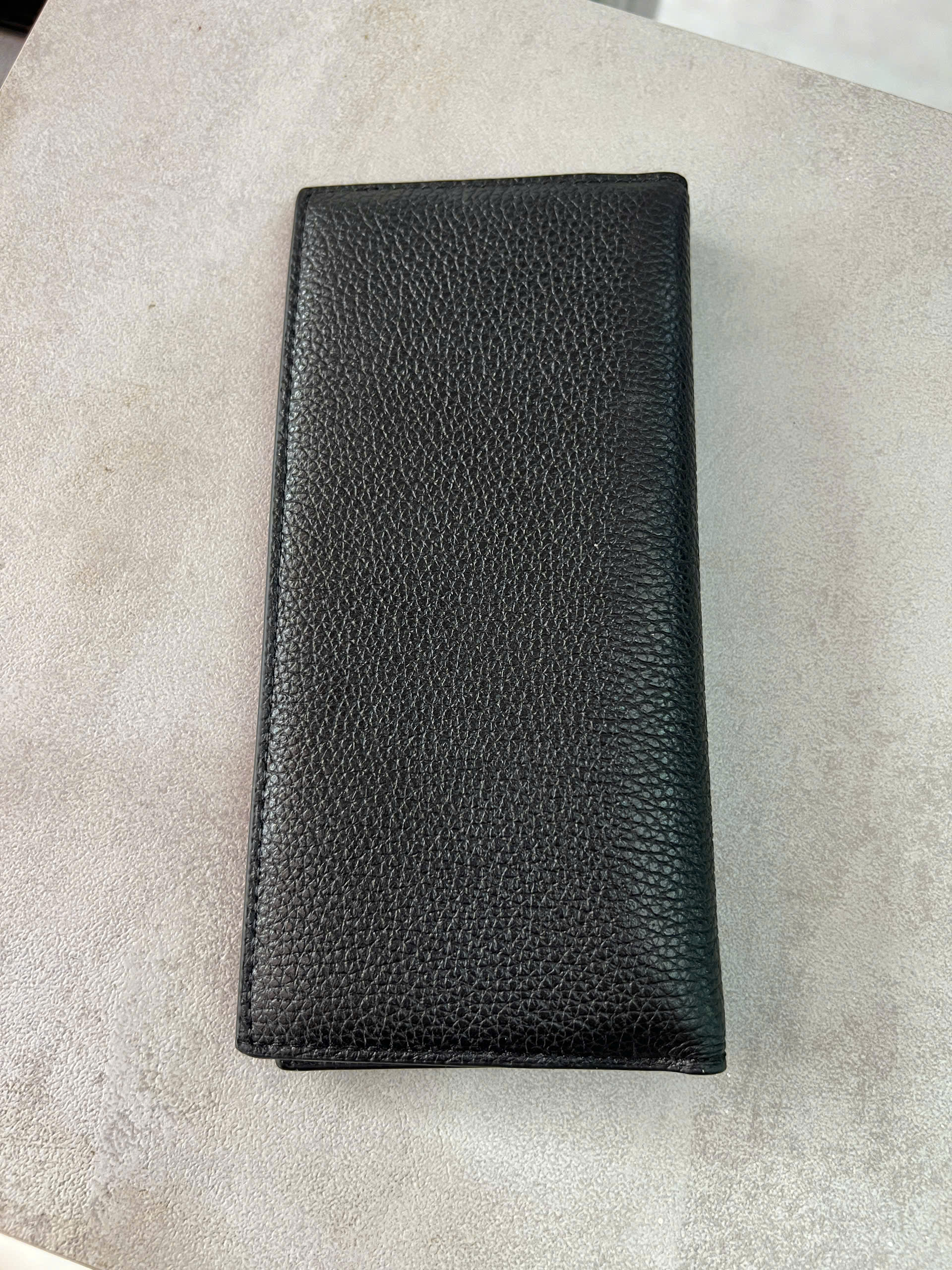 COACH CROSSGRAIN LEATHER LONG WALLET - BLACK